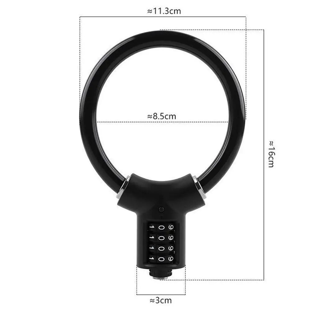 Keyless 4 Digit Combination Bike Cable Lock Steel Cable Anti Theft Bicycle Combination Lock PVC Cover Portable Ring Lock MTB Vue
