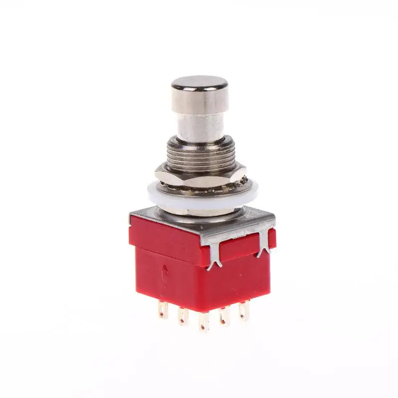 1/3Pcs Button Direct Conversion Switch 9 Pin 3PDT Latching Guitar Switch Guitar Effects Pedal Box Stomp Foot True Bypass Vue Red 3pcs