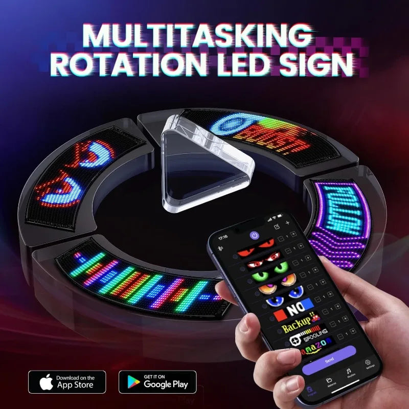 LED Matrix Pixel Panel, Scrolling LED Sign APP USB 5V Flexible Addressable RGB Pattern Graffiti Scrolling Text Animation Display Vue