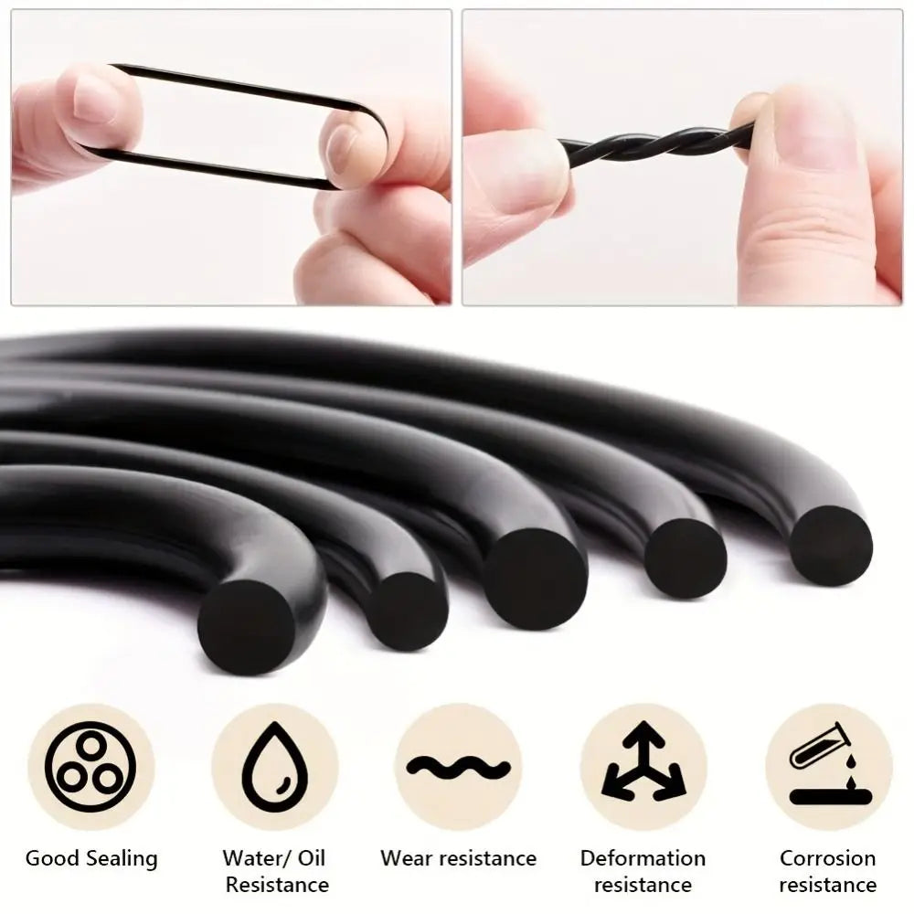 990pcs Kit Air Conditioning O Ring Kit Durable Wear-resistant Seal Rubber O-Rings High-pressure Maintenance Vue