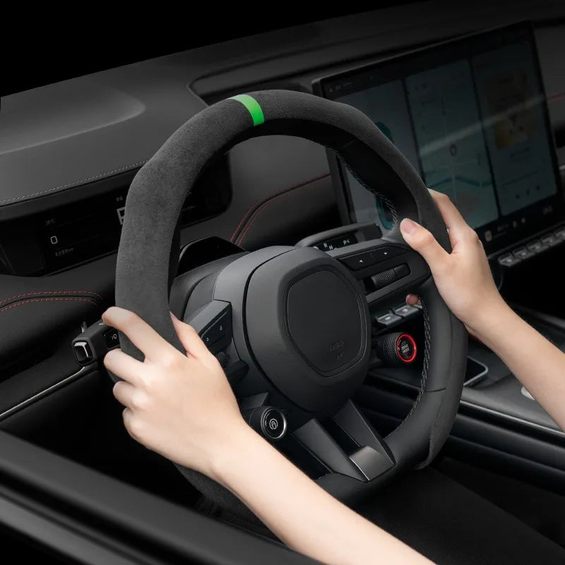 Fashion Suede Car Steering Sheel Cover For Opel OPCline ASTRA CORSA INSIGNIA MOKKA VECTRA Tigra Adam Combo Zafira Vivaro Cross Vue