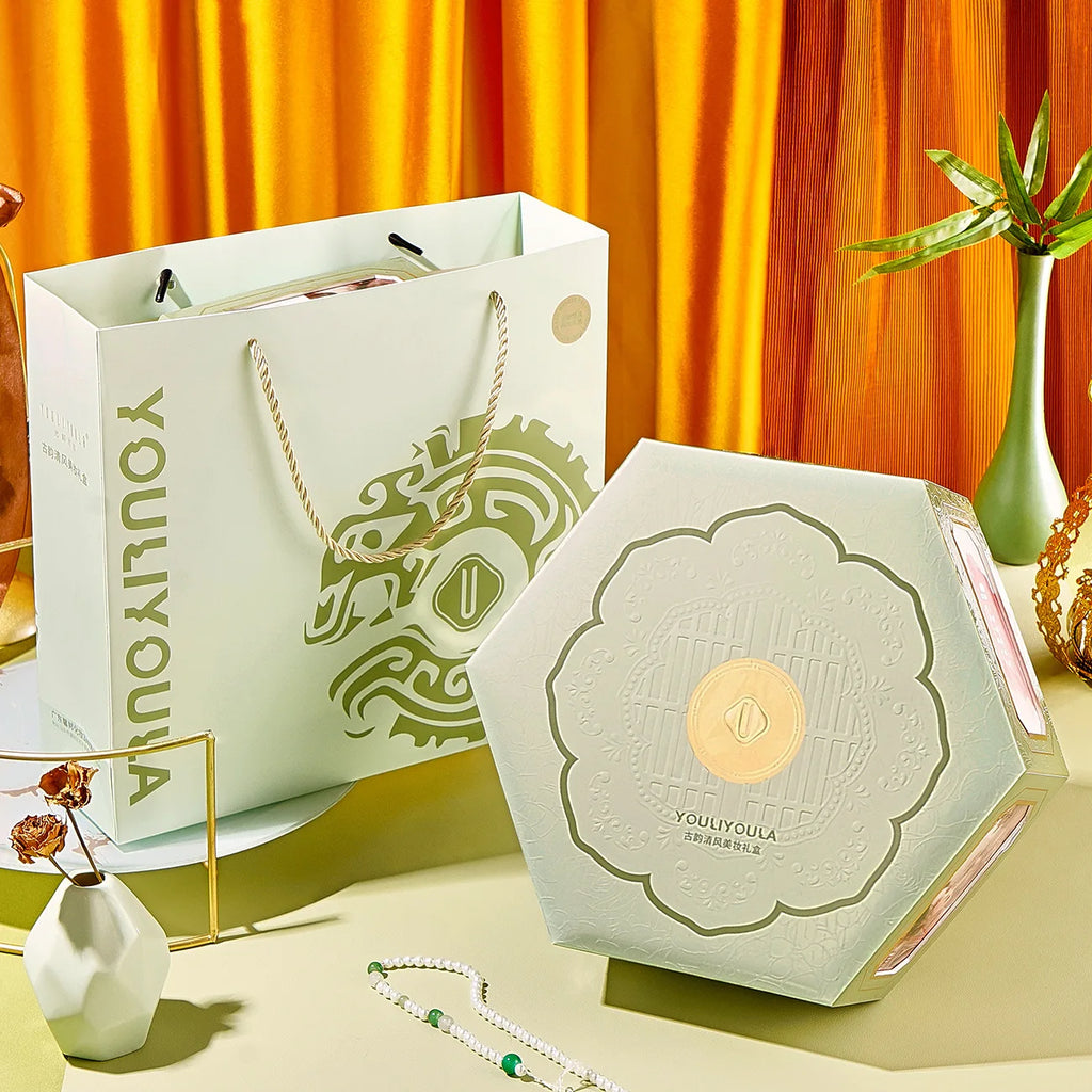 Ancient Charm Fresh Breeze Makeup Set Cosmetics Full Set Chinese Style Makeup Gift Box Holiday Gift with Makeup Brush Set Vue