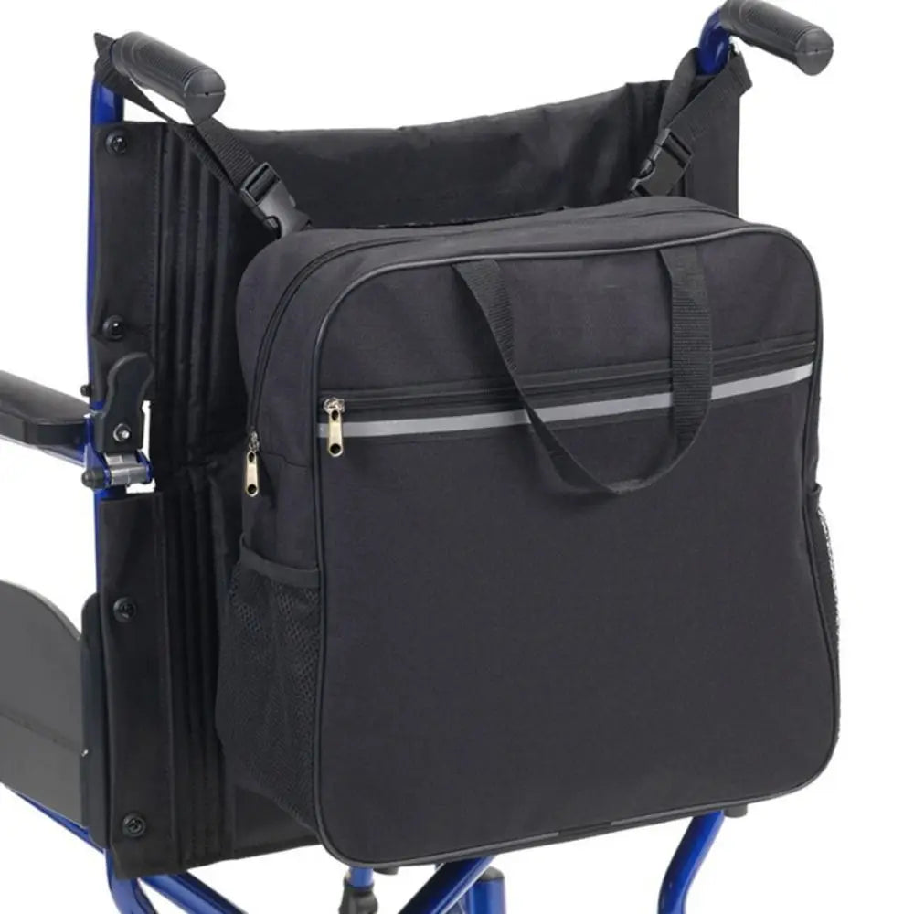 Large Capacity Mobility Wheelchair Bag Adjustable Multifunctional Shopping Storage Holdall Reflective Strip Easy Installation Vue