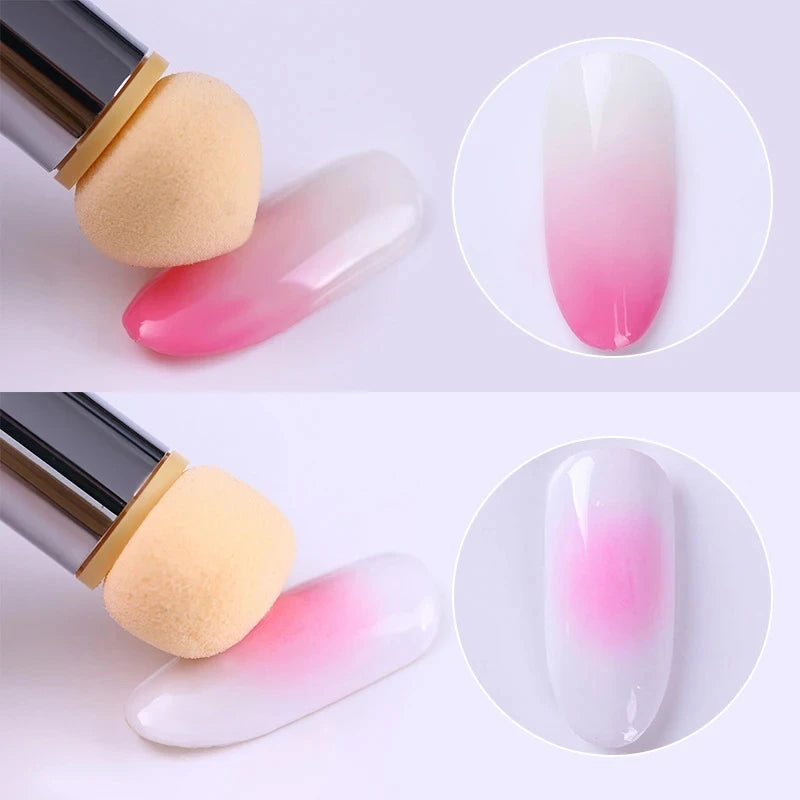 Round Sharp Head Sponge Heads Replacement Nail Art Gel Polish Color Gradient Brush Glitter Powder Dotting Manicure Tools Vue
