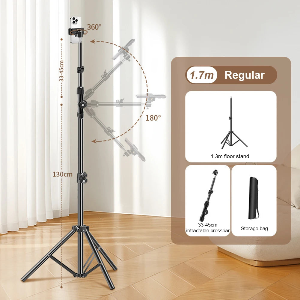 Phone Tripod Adjustable Horizontal Overhead Tripod Horizontal Stand for Video Recording Vue
