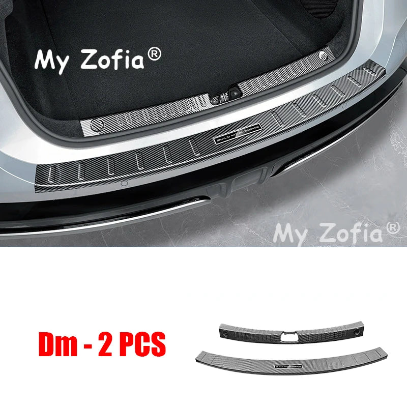 For BYD Han L 2025 2026 Car Rear Trunk Bumper Guard Cover Sticker Boot Plate ABS Carbon fiber Protector Decoration Accessories Vue E
