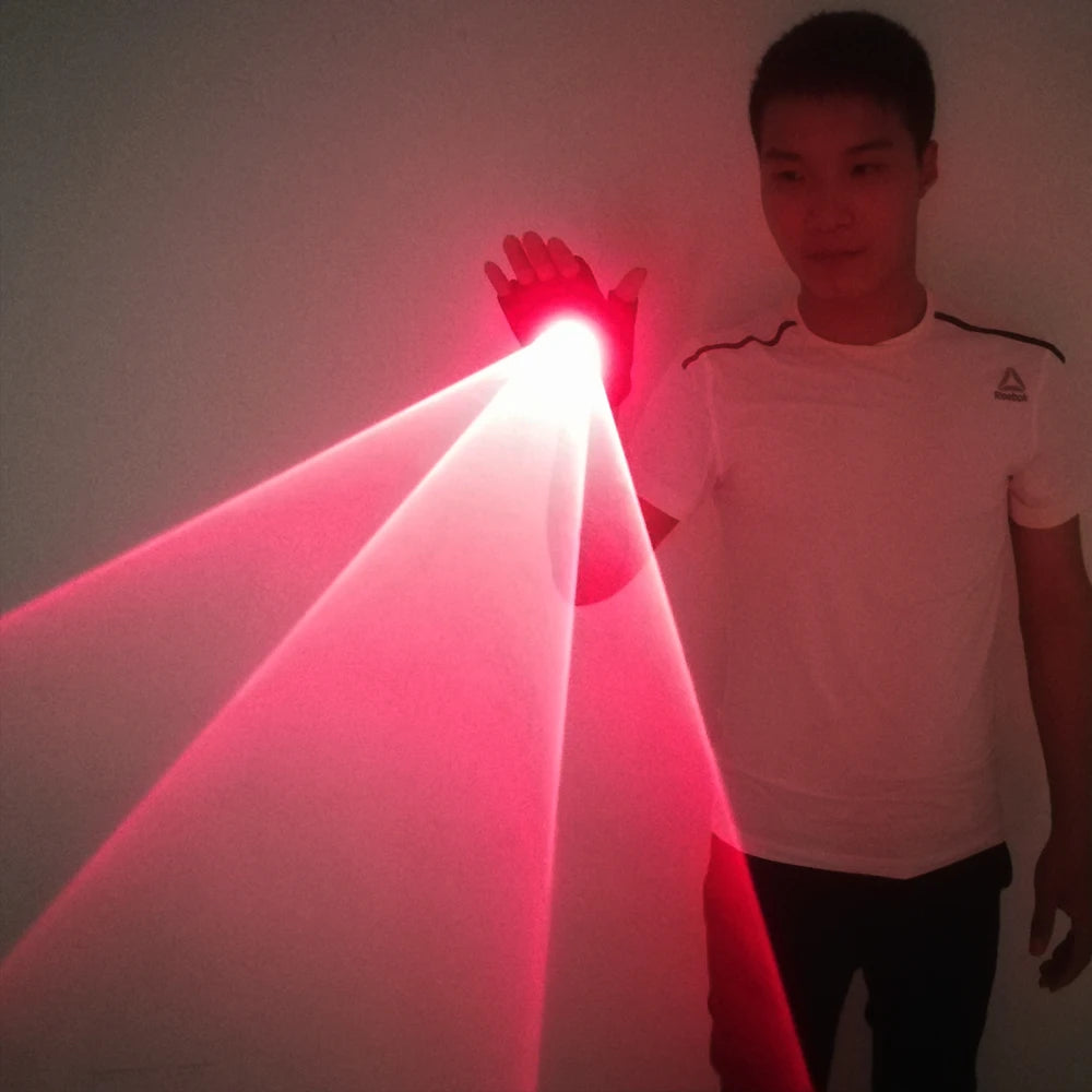 650nm Red Auto Rotating Laser Gloves Lazer Finger Lamp Whirlwind Handheld Cannon LED Palm Gyroscope Light Up Glasses Party Dec Vue