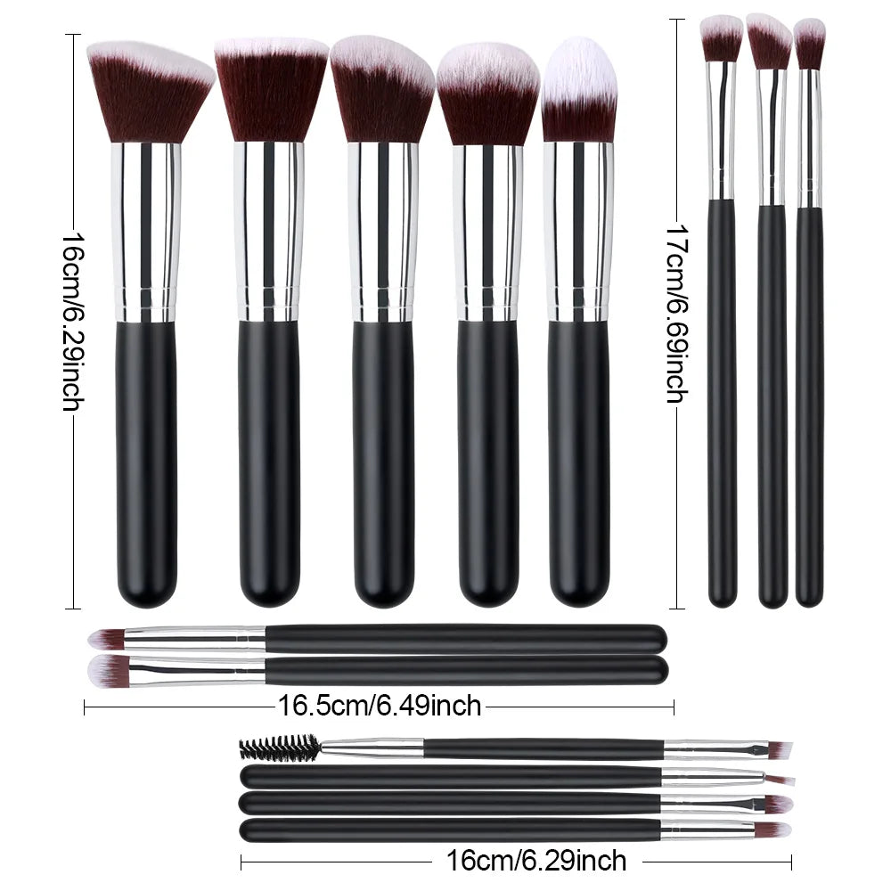 Makeup Brushes Set 14/16pcs Professional Cosmetic Eyebrow Face Kabuki Blending Make Up Brush Foundation Powder Blush Beauty Tool Vue
