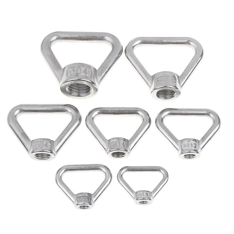M8 M10 M12 M14 M16 M20 M24 304 Stainless Steel Triangle Lifting Eye Nut Trapezoid Thread Rings Fit For Handle Bolts Vue