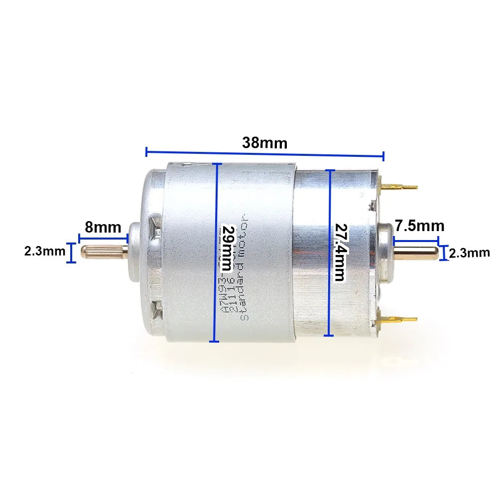 1PCS Mini 385 Motor DC12V-24V Dual-axis 10500 RPM Precision DC Motor for Copiers and Printers Vue