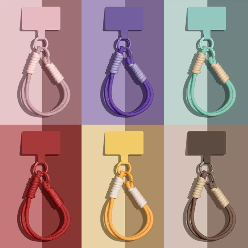1 Piece Portable Mobile Phone Lanyard Pendant Bag Chain Easy To Carry Wristband Advanced Solid Color Short Keychain Vue