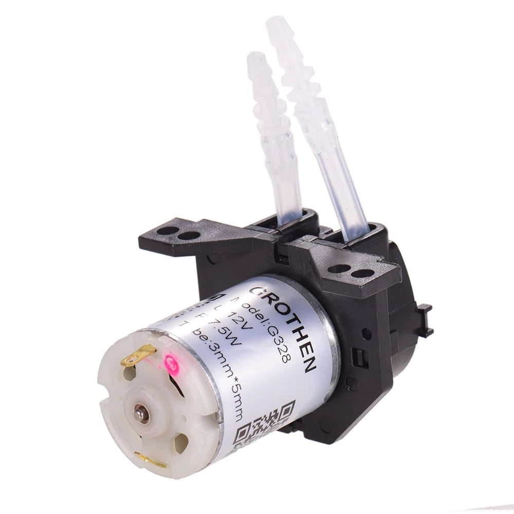 GROTHEN DC 12V Dosing Pump Peristaltic Pump Mini Water Liquid Pump Peristaltic Tube Head Self-Priming Function for Aquarium Lab Vue