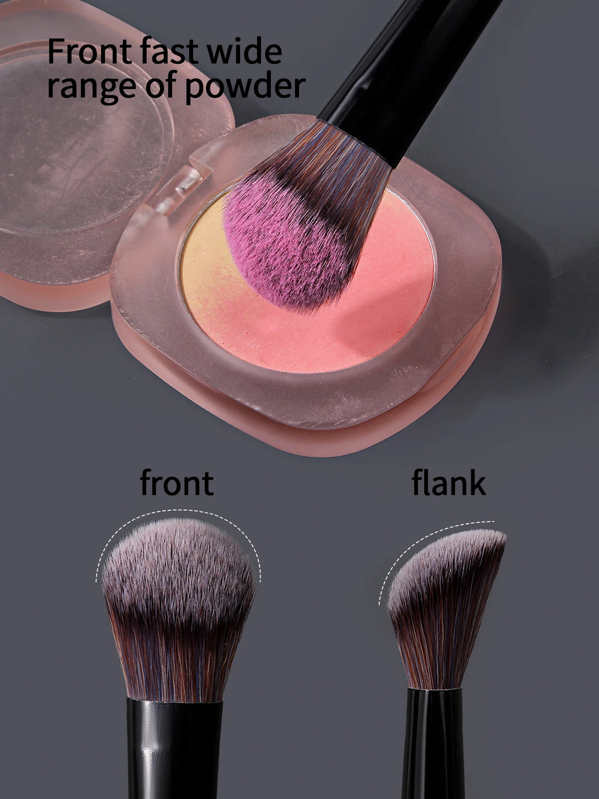 Professional Angled Cream Blush Brush Cheeks Contour Blush Stippling Brush Cream Liquid Blushes Makeup Tool Vue