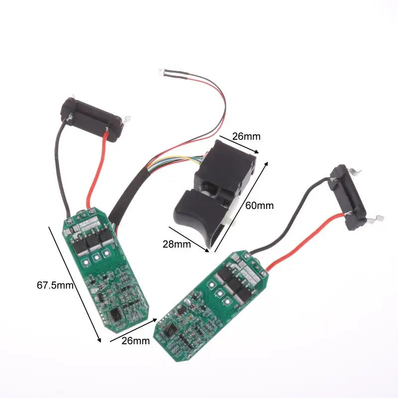 1PCS 16.8V Lithium Drill Control Board + Switch Assembly 18V Brushless Drill Circuit Board Switch 07115 Vue