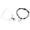 Handmade Woven Pentagram Couple Bracelet with Card, Versatile Hand Rope Gift for Women Vue 2pcsset