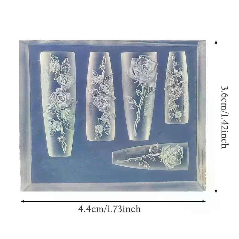 Flexible Nail Art Silicone Molds Create Rose Flower Charm For Professional Design And Jewelry Making Vue