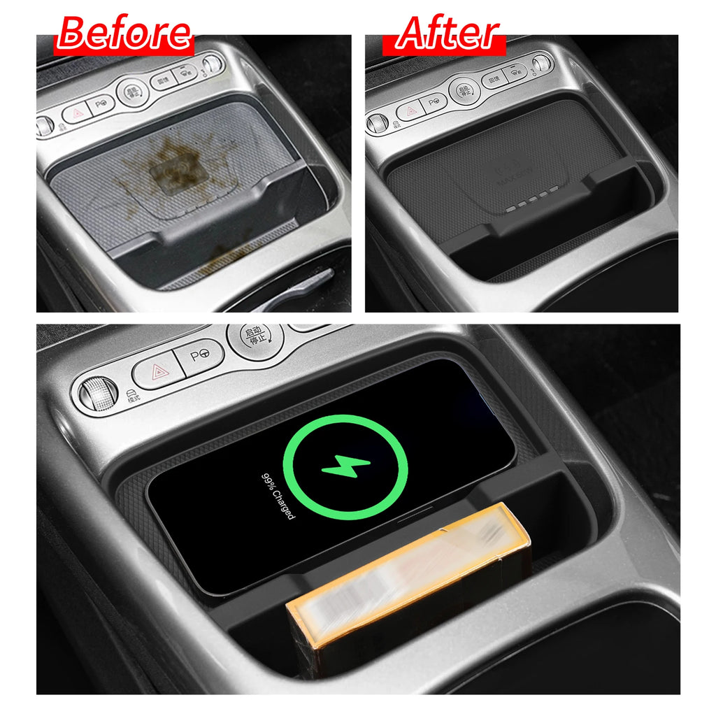 Smabee for BYD Dolphin 2025 Smart Driving Edition Car Mobile Wireless Charging Anti-Slip Mats Interior Accessiories Vue