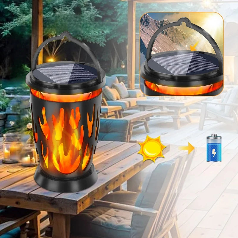 Solar Powered Flame Lamp Outdoor Garden Yard Patio Decorative Ambient Lights Waterproof Design Suitable for Outdoor Garden Paths Vue