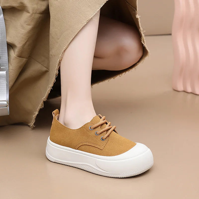 Women's Thick Sole Platform Casual White Shoes | Height Boost Platform Casual Shoes Vue