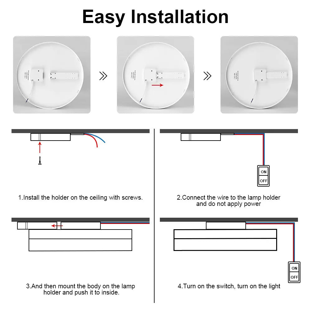 Modern Round LED Ceiling Light Simple Square Ceiling Lights Modern Kitchen Ceiling Lighting Fixture Led for Balcony Corridor Vue