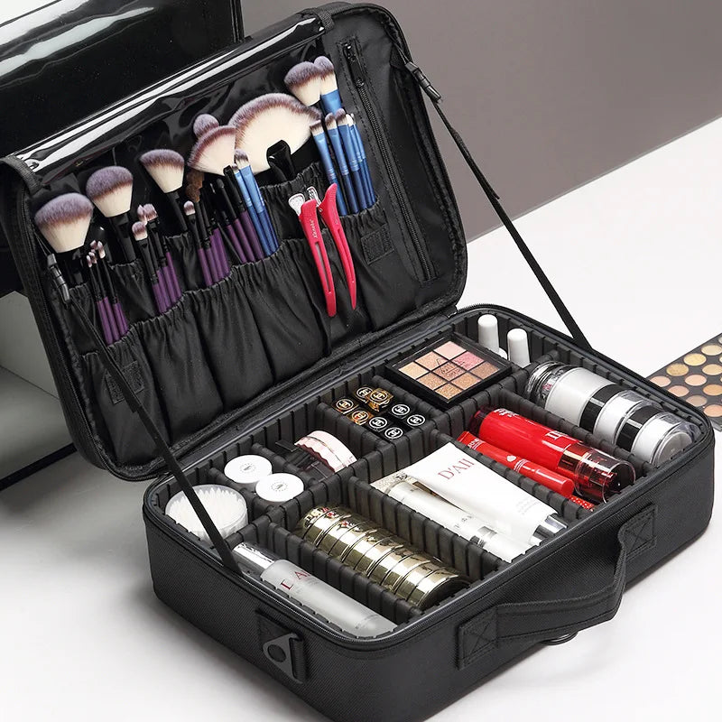 Large Capacity Cosmetic Case Waterproof Manicure Makeup Toolbox,Makeup Bag For Travel New Professional Tool Makeup Case Vue