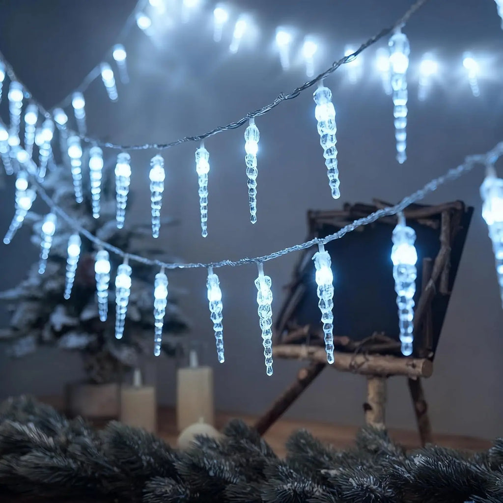 Ice Cone String Lights Fairy Night Lamp Room Garland Curtain Girls Brithday Wedding Party Decoration Lights Warm Multicolour Vue