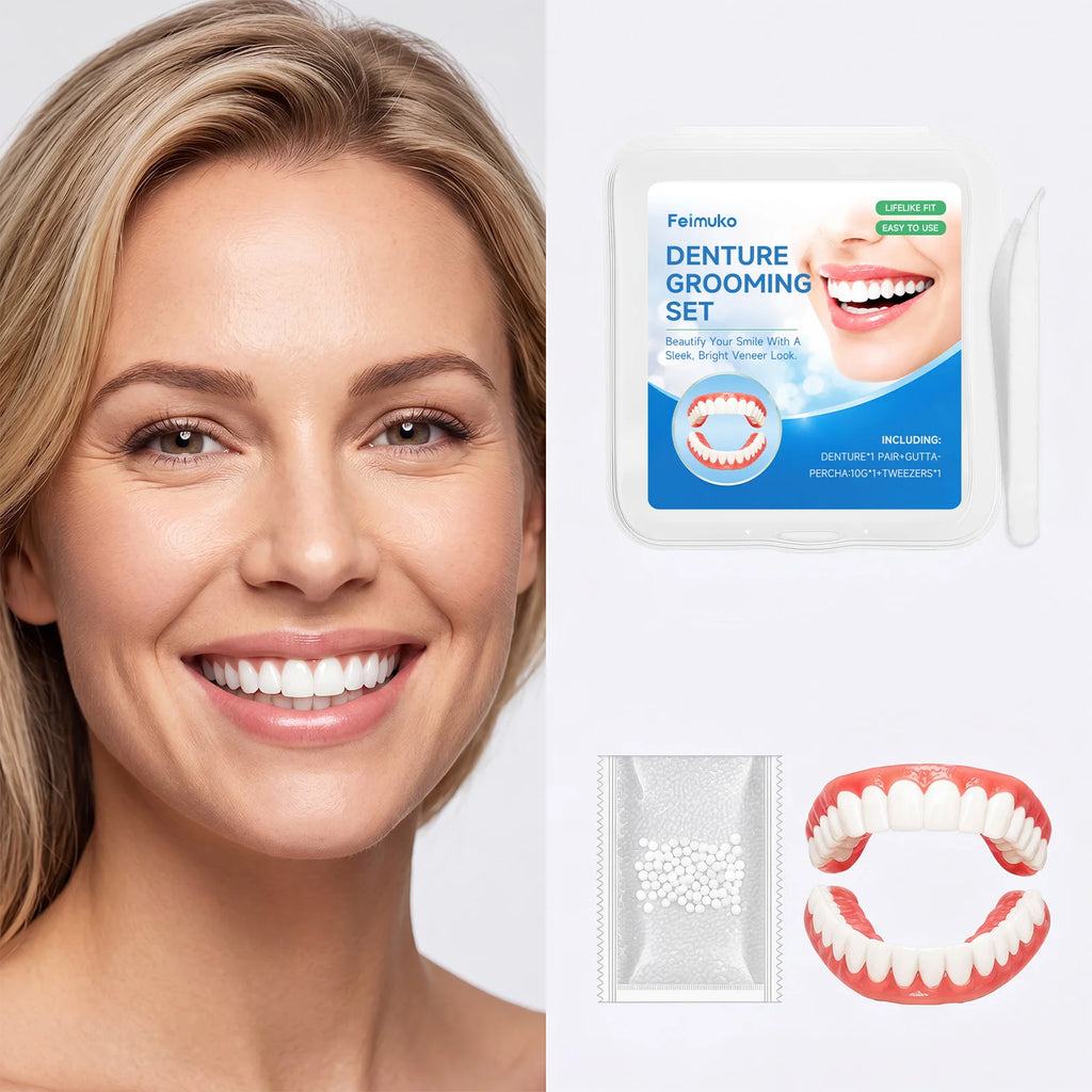 Cosmetic Denture Kit, Adjustable Snug Fit, Comfortable For Long Time Wear, Skin-friendly Material, Portable & Easy To Use Vue