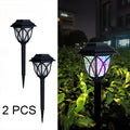 Led Solar Lawn Lights Outdoor Lamp Waterproof Warm Light Garden Courtyard for Walkway Path Villa Landscape Lights Vue colorful light-2pcs