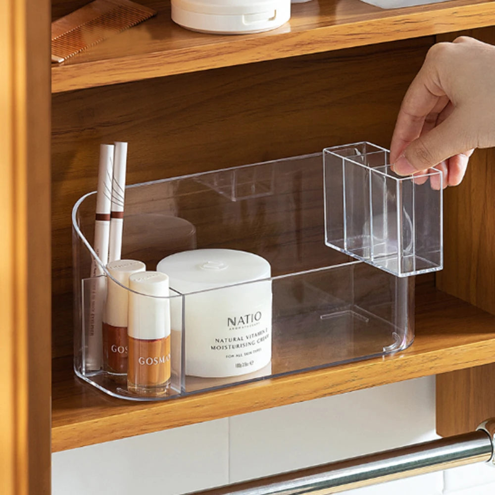 Makeup storage box, lipstick storage box with mobile compartment box, lipstick, makeup brush, cosmetic storage box Vue