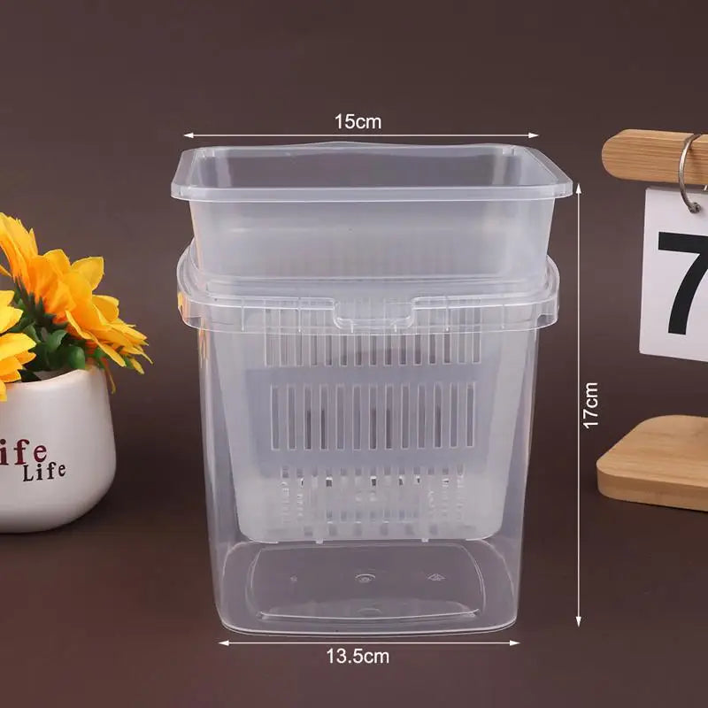Self Watering Flowerpot Double-Layer Pots For Plants Nursery Pots With Holes Garden Automatic Absorbing Water Root Control Pots Vue Square 15cm