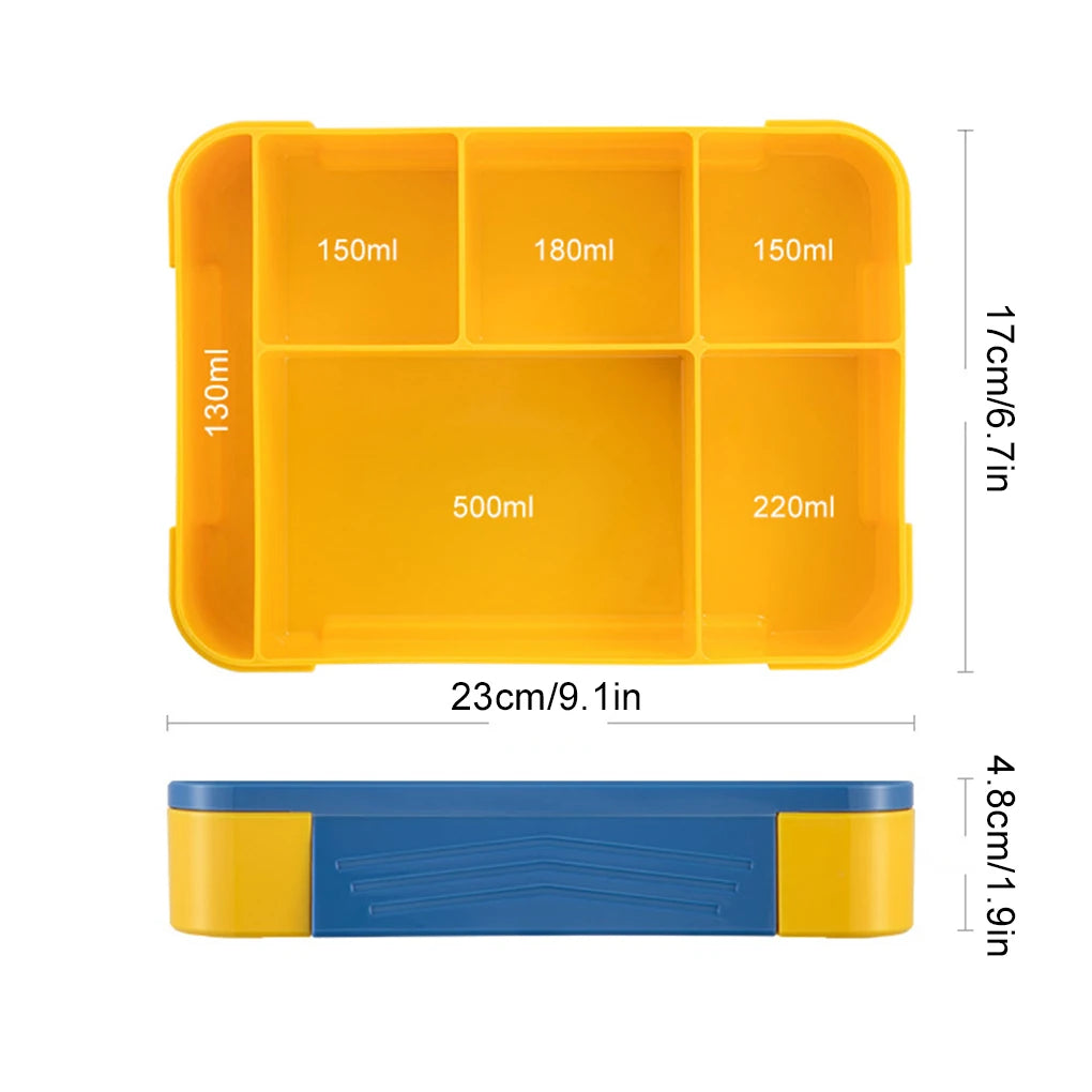 Large Bento Lunch Box – 5 Compartments, Leak-Proof & Microwave Safe Bento Lunch Box Vue