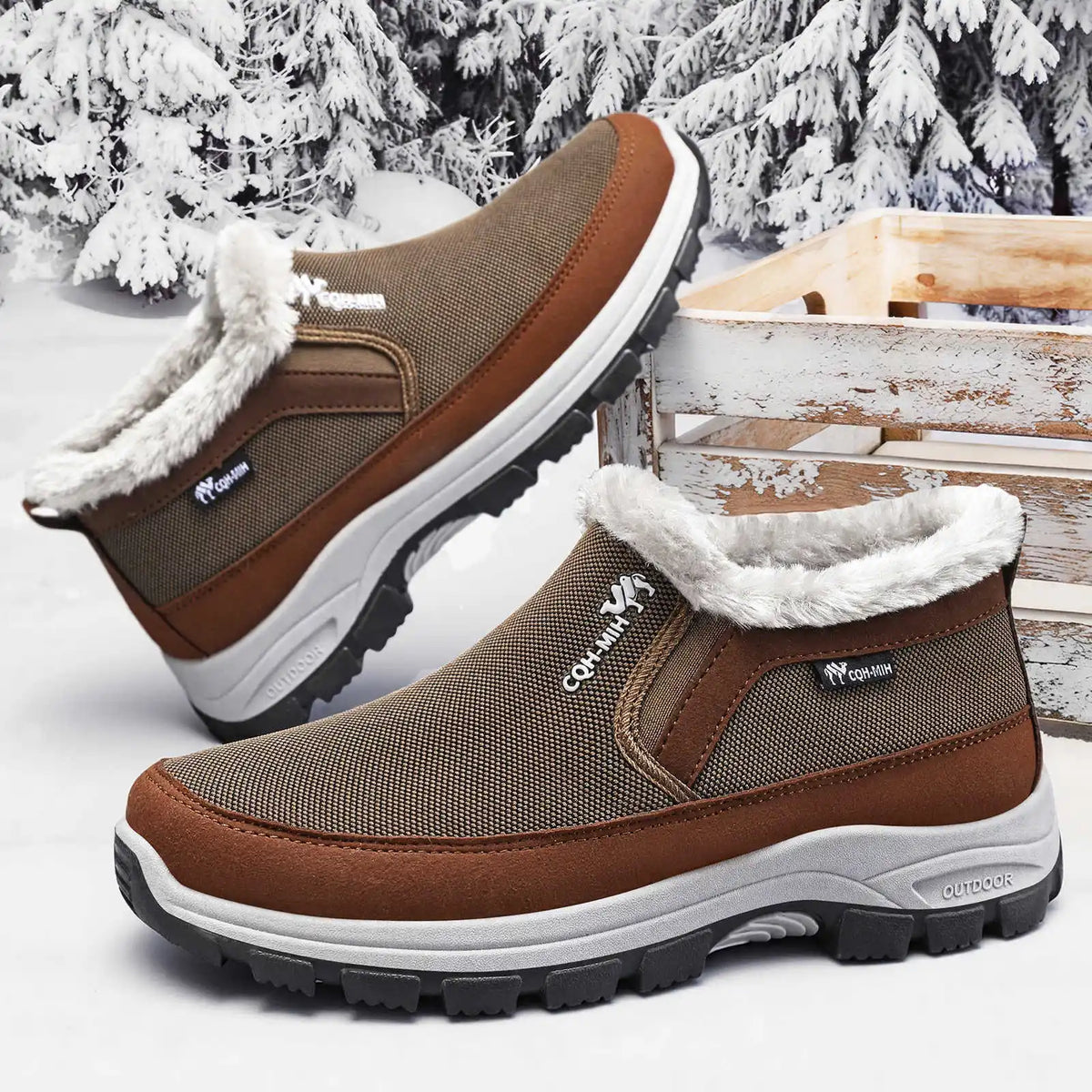 Men's Winter Fleece-Lined Slip-On Ankle Boots | Anti-Slip Men's Winter Boots Vue