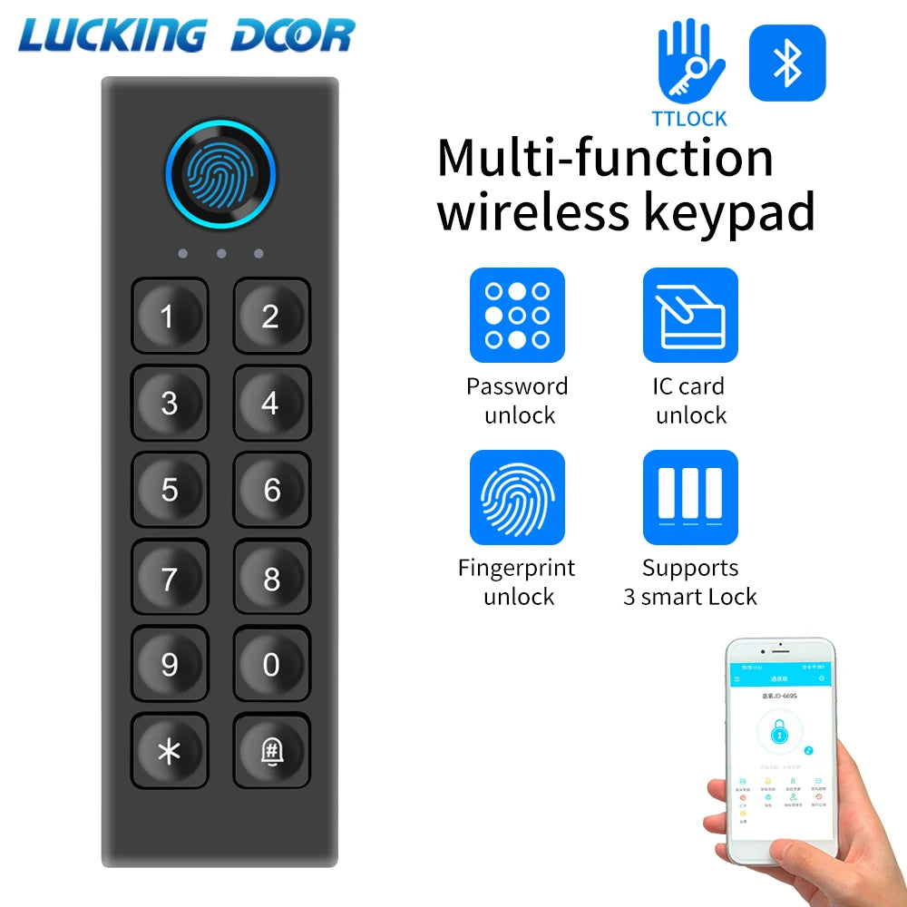 TTLOCK APP Fingerprint Wireless Digital Keyboard Access Control System WIFI 13.5MHz Bluetooth Smart Door Opener Vue