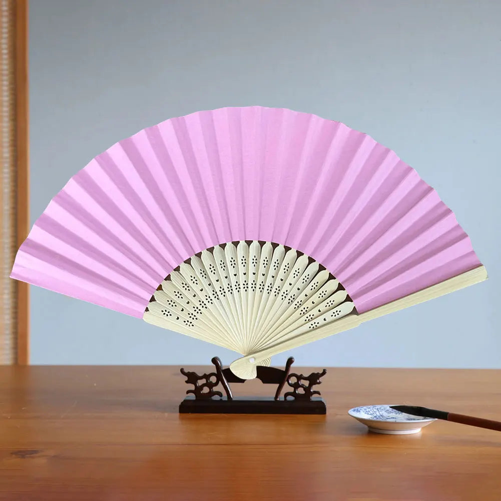 Bamboo Folding Hand Fan – DIY Paper Fan for Weddings & Parties Decorative Folding Fan Vue