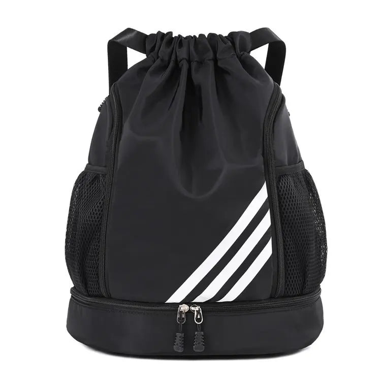 Waterproof Fitness Bag Lightweight Climbing Backpack Outdoor Large Capacity Sports Bag Multi-functional Drawstring Shoulder Bag Vue black
