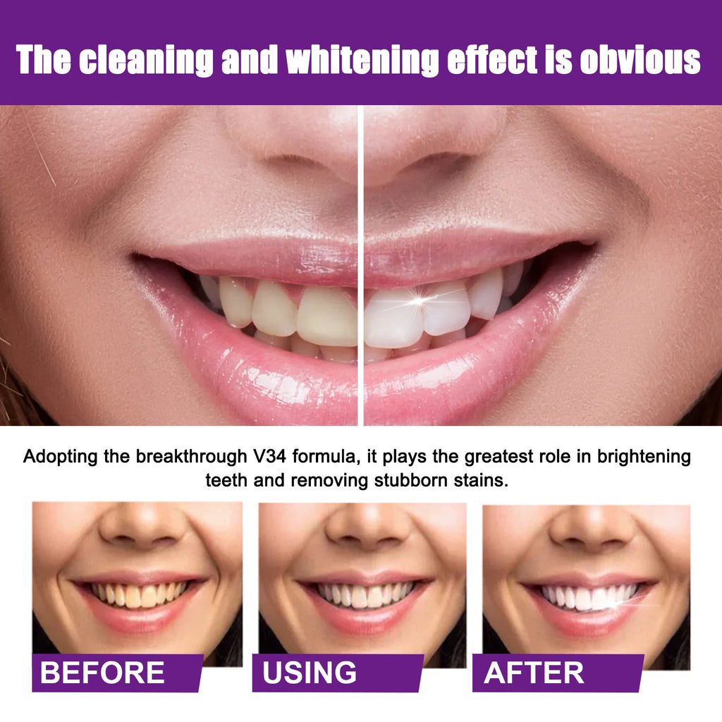 Premium Purple Brightening Toothpaste, Removes Surface Stains & Oral Odor, Gentle Gum Care, Daily Brightening & Refreshing Teeth Vue