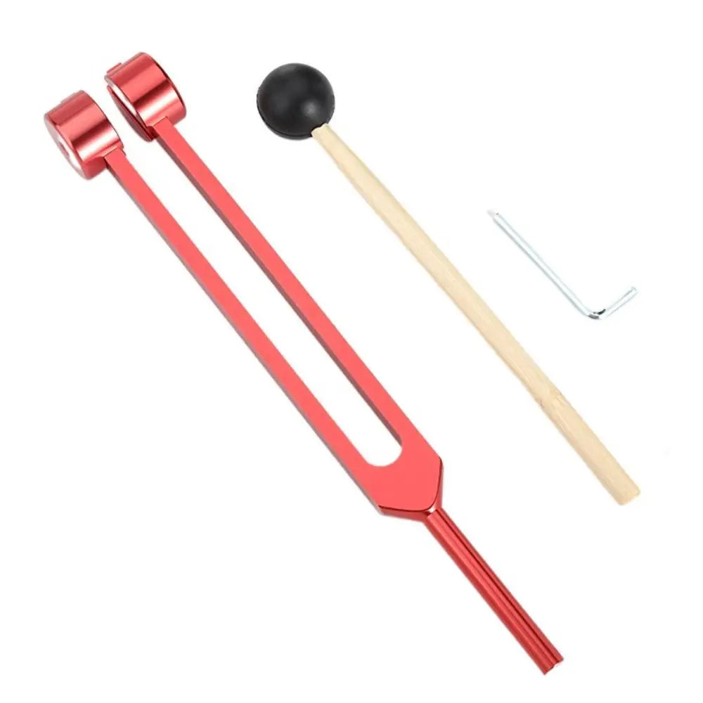 Healing Chakra 128 Hz Tuning Fork Set Aluminium Alloy Sound Therapy Bio-Acoustic Tuning Fork Colorful Adjustable Vue red-pommel