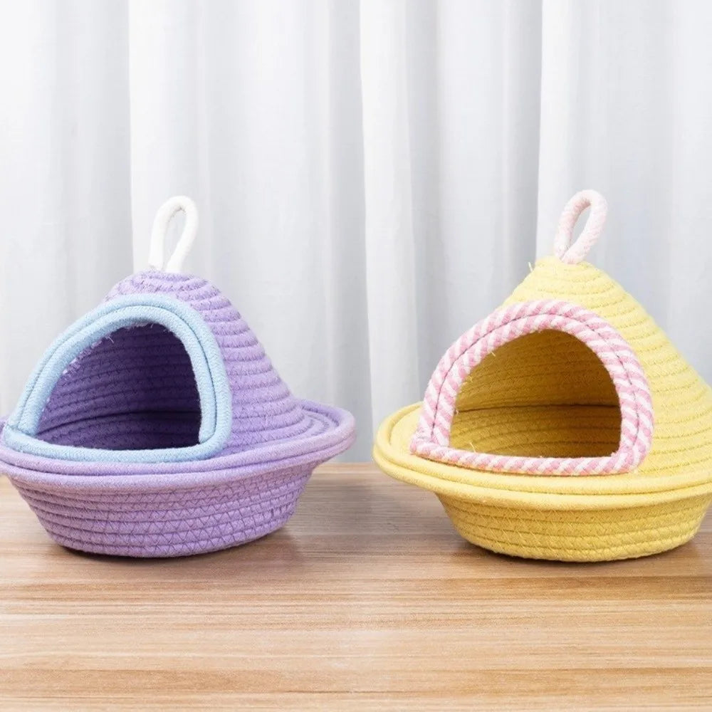 Warm Sleep Bird Cage Nest Handmade Weave Windproof Bird Hanging Bed Thickened Bite Resistant Pet Habitat Pet Parrot Vue