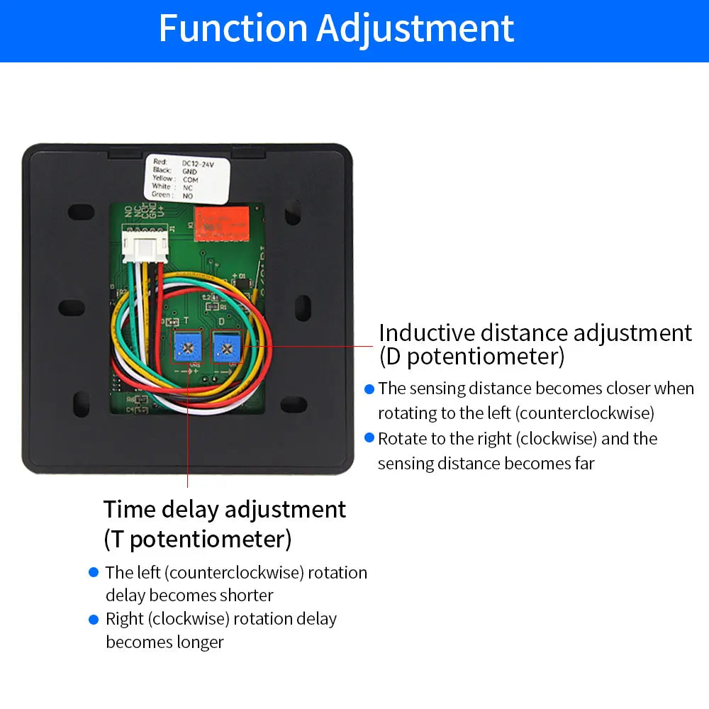 Aluminum Infrared Sensor Exit Switch Push Button No Touch Contactless Door Release Opener 12V with LED Time Delay for Smart Home Vue