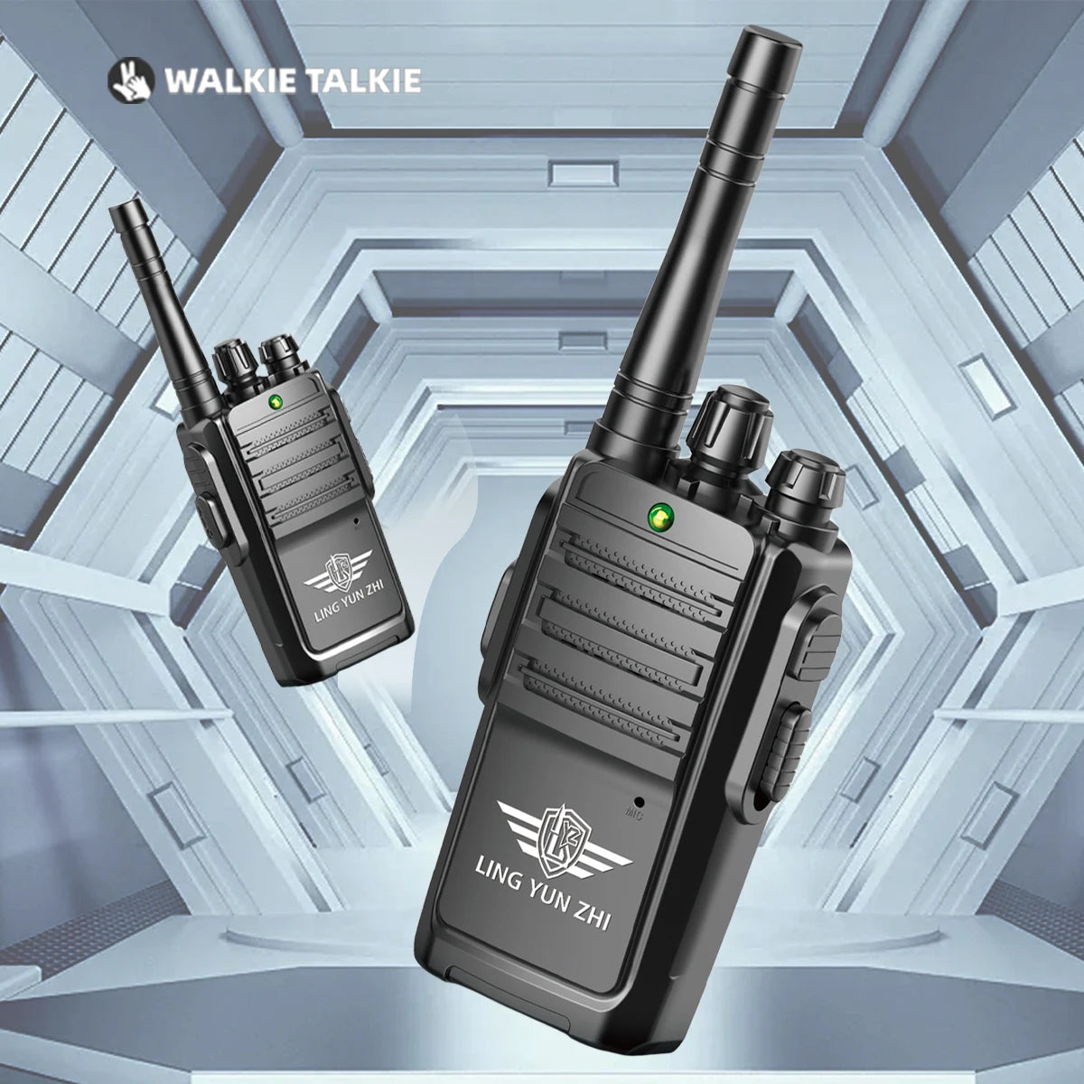 2Pcs Walkie Talkie Toys, Mini Interphone Digital Sound Indoor and Outdoor Communication Game Not Include Battery Gifts for boys Vue