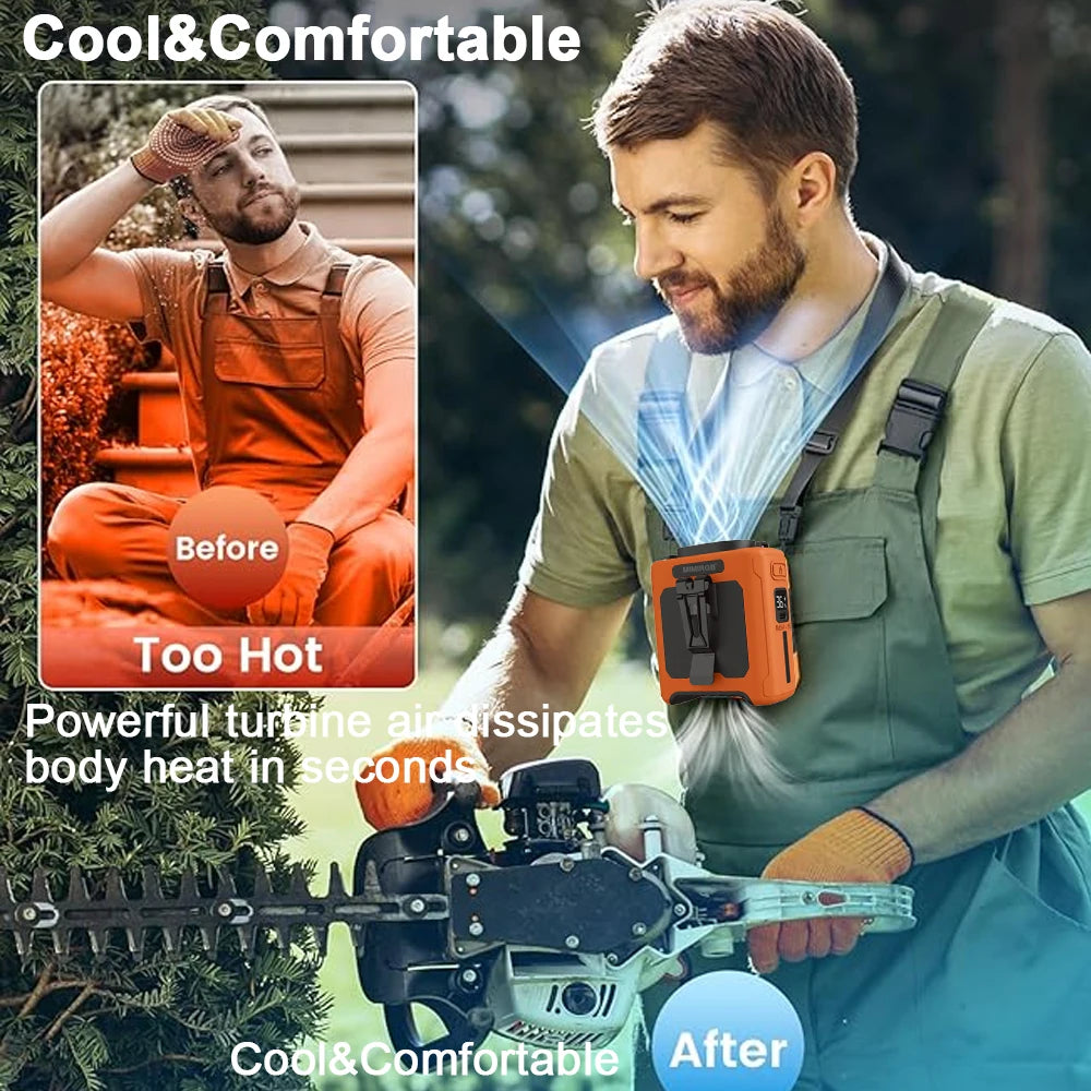 USB Rechargeable Fan Small Outdoor Camping Waist Fan with Power Bank LED Light for Emergency Sports Outdoor Working Vue
