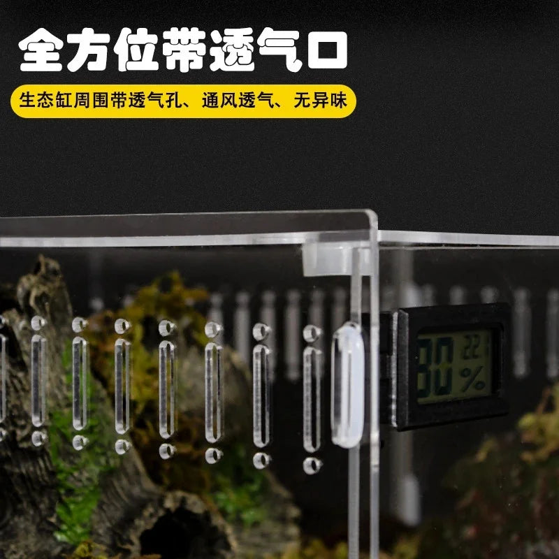 Transparent Acrylic Reptile Terrarium Enclosure For Geckos Lizards Snakes Desktop Table Display For Home Office Decor For Kids Vue