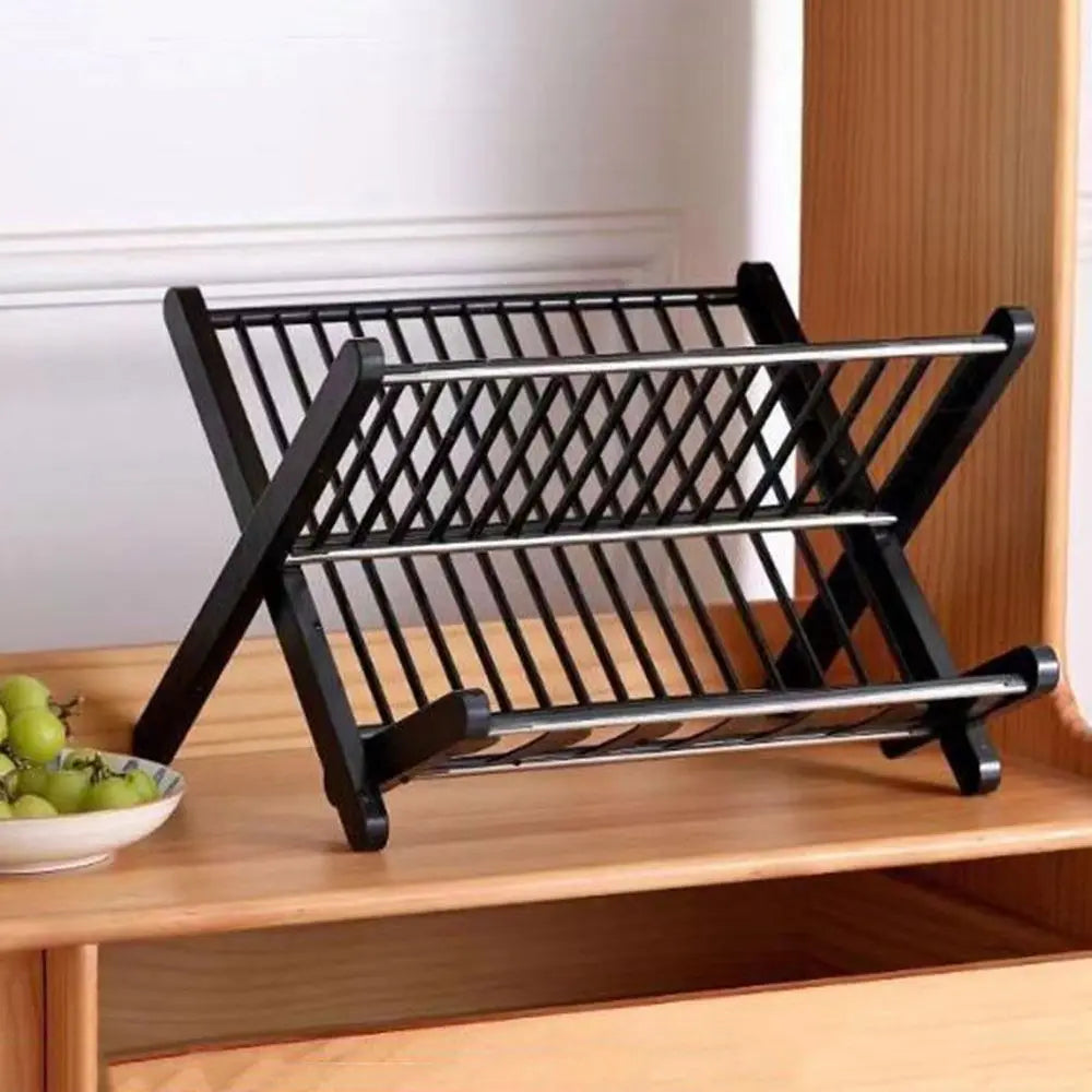 X-Type Folding Bowl Draining Stand Plastic Large Capacity Plate Drain Holder Space Saving with Drip Tray Tableware Drying Holder Vue
