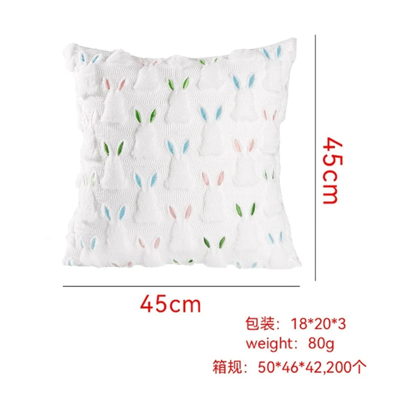 Easter Bunny Ear Pillowcase Colorful Rabbit Sofa Cushion Cover Decorative Factory Direct For Home Living Room Kids Holiday Gift Vue