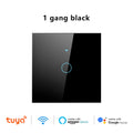 EU WiFi Smart Light Switches Touch Switch RF433 Need Neutral Wire Smart Home Life Tuya App Control Support Alexa Google Home Vue Black 1 gang
