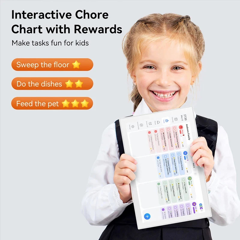10.1 Inch Digital Calendar Planner IPS HD Smart Touchscreen for Family WiFi Interactive Display Wall Planner Electronic Calendar Vue