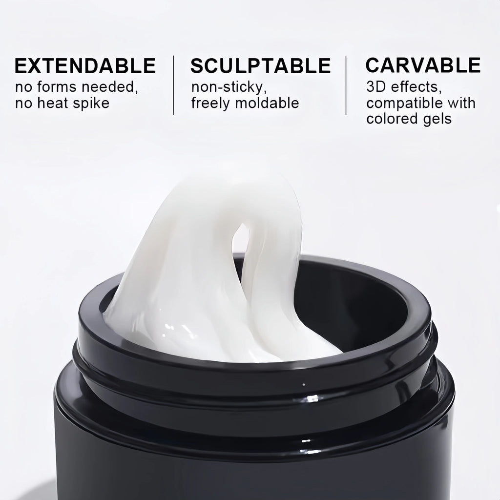 3D Nail Gel, Non-Sticky Hard Long-Lasting Overlay, Creates 3D Bow Geometric Letter Shapes, Salon Quality, Soluble Residue-Free A Vue
