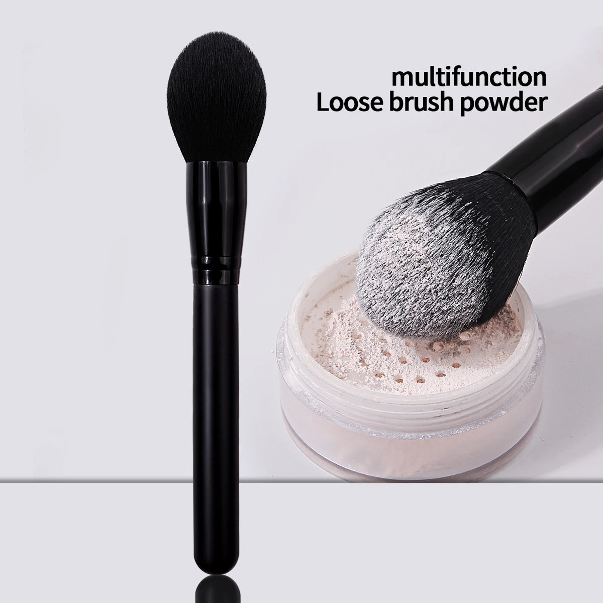 1PC Black Makeup Brush Soft Fluffy Loose Powder Brushes Multifunctional Foundation Brush Highlighter Blush Brush Beauty Tool Vue