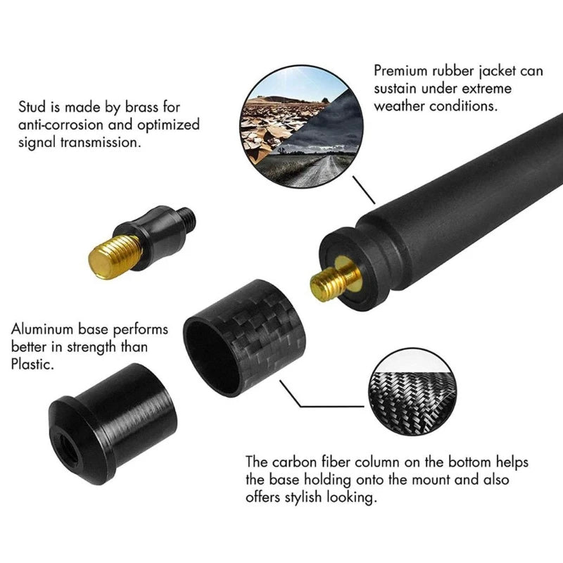 13 Inches Flexible Rubber Antenna Replacement For 2007-2018 Jeep Wrangler JK JL Vue