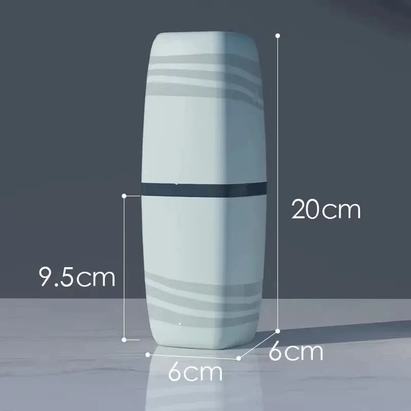 Portable Wash Cup Toothbrush Cup Mouthwash Cup Toothbrush Household Set Tooth Cylinder Toothbrush Toothpaste Storage Box Vue Light blue